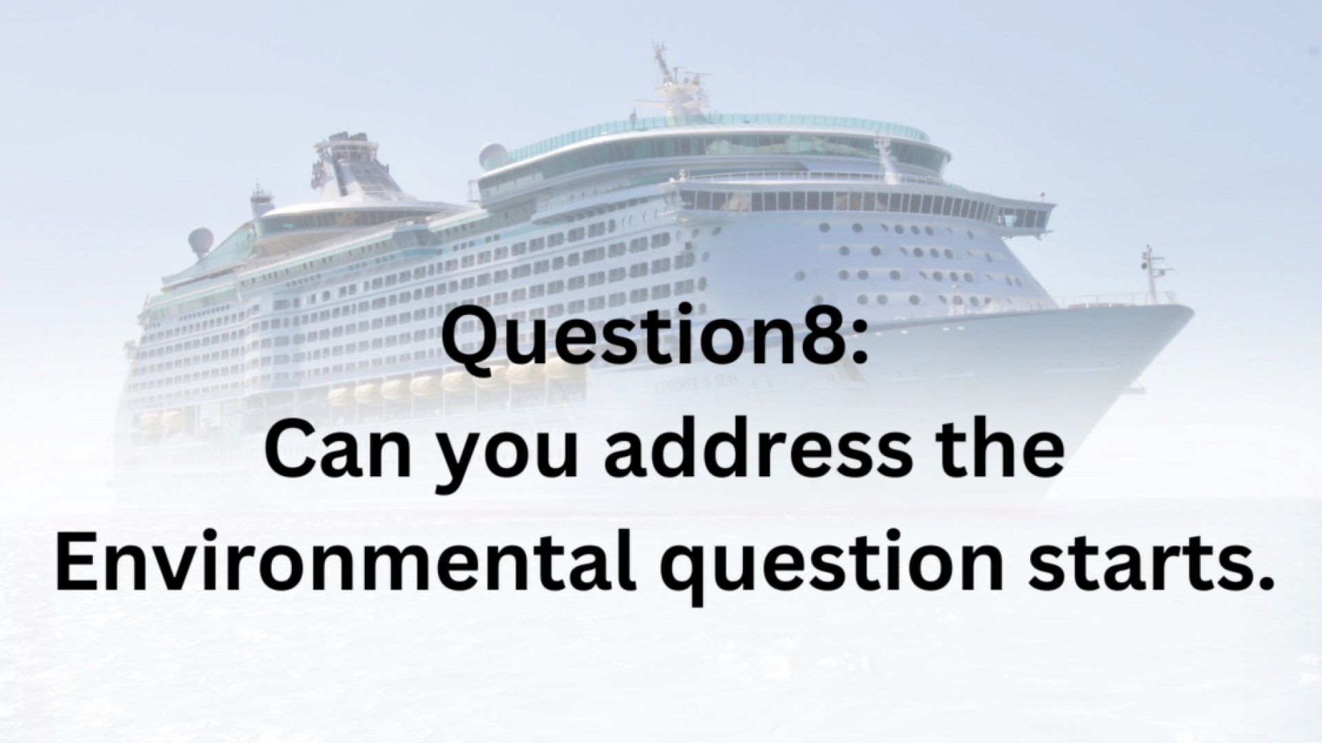 Can you address the environmental question starts.