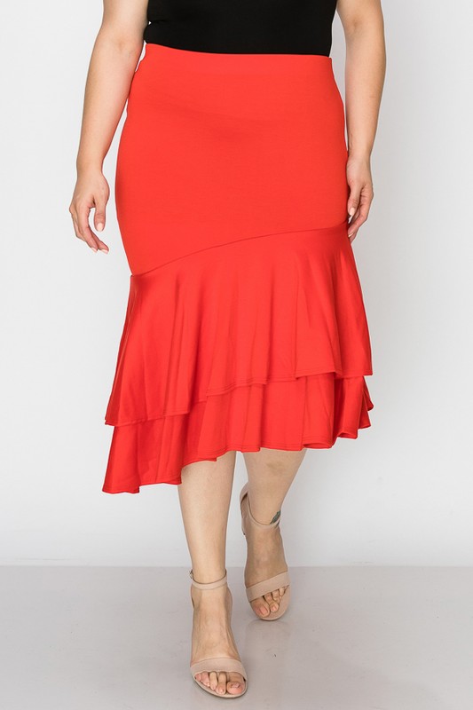 + DOUBLE RUFFLE SKIRT