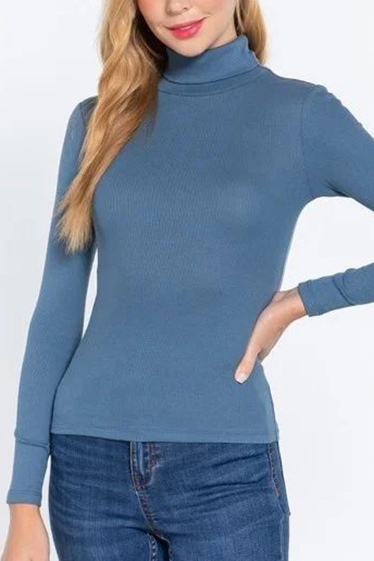 LS MOCK NECK TOPS