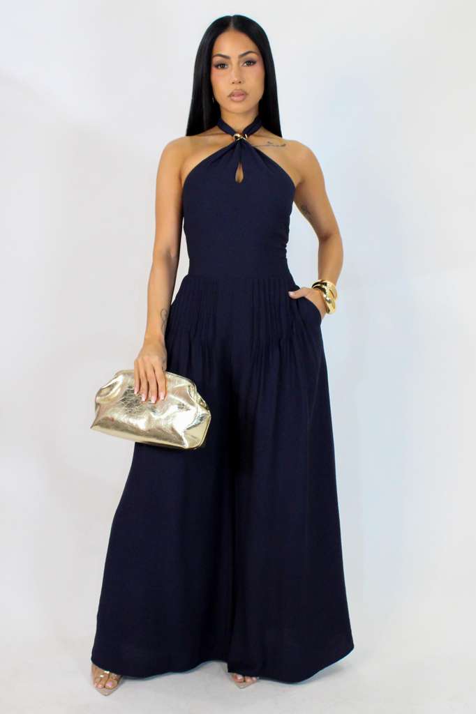 PREMIUM HALTER JEWEL NECK JUMPSUITS