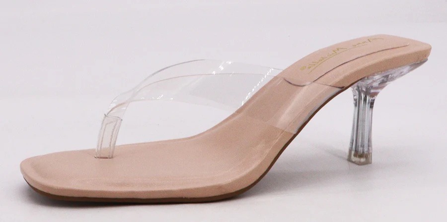 KITTEN HEEL THONG SANDALS