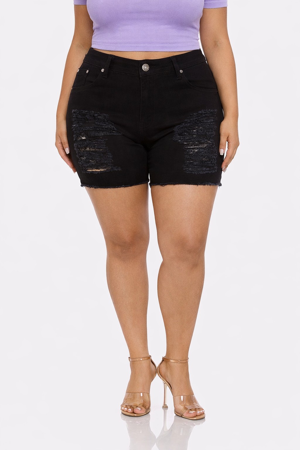 PLUS SIZE DISTRESSED RIPPED JEANS