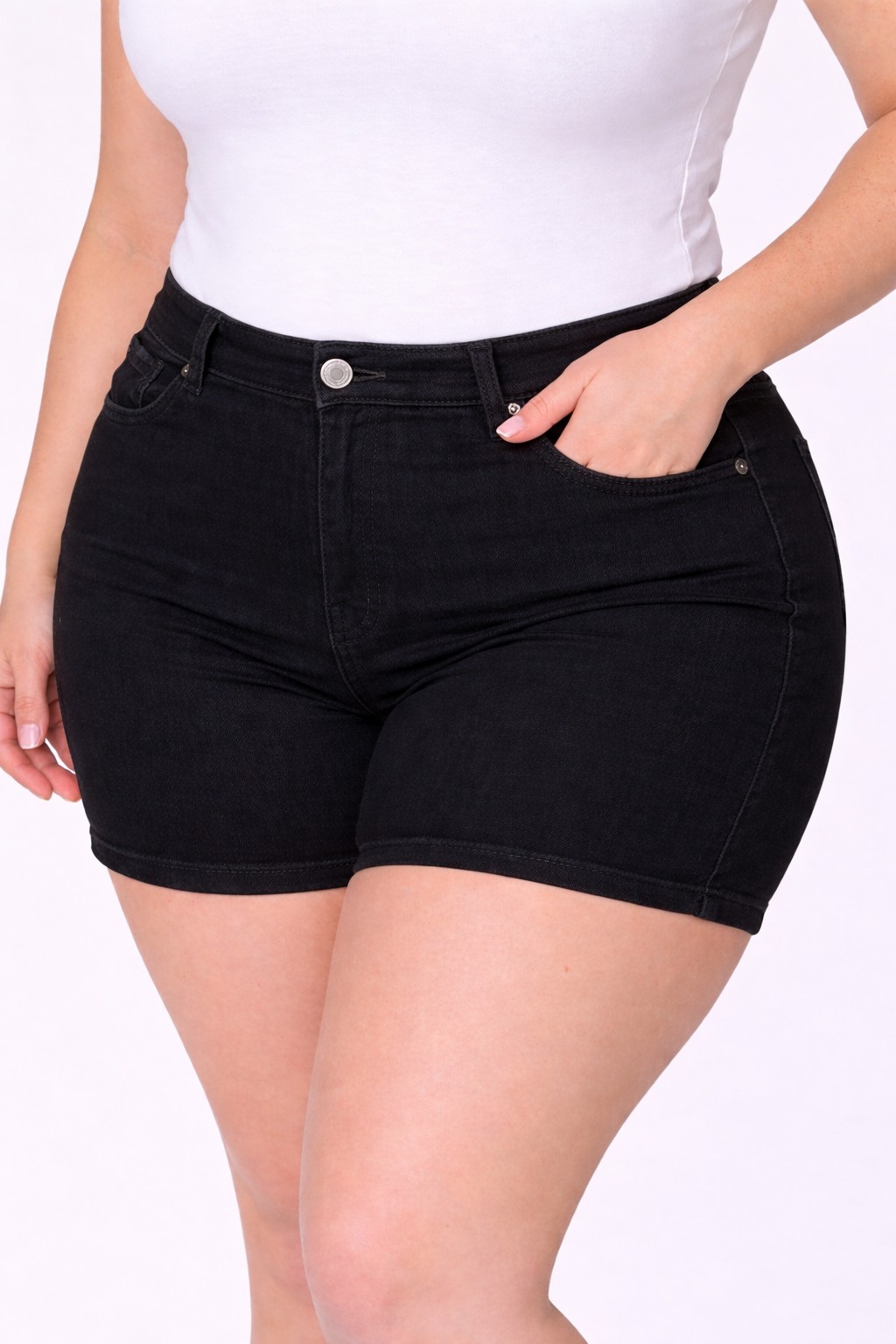 PLUS SIZE DENIM SHORT JEANS