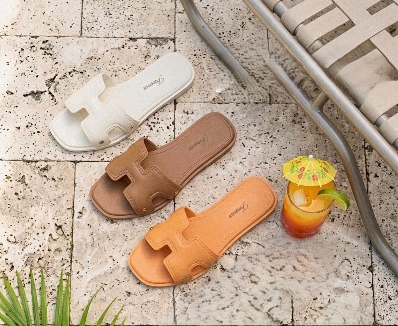 LADIES H SLIP ON SANDALS