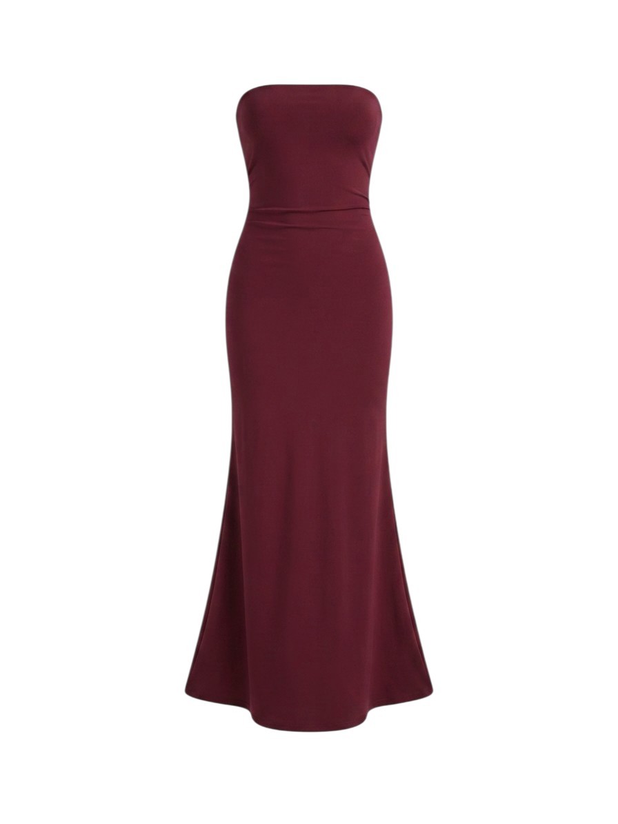DEREK HEART CUTOUT TUBE MAXI DRESS