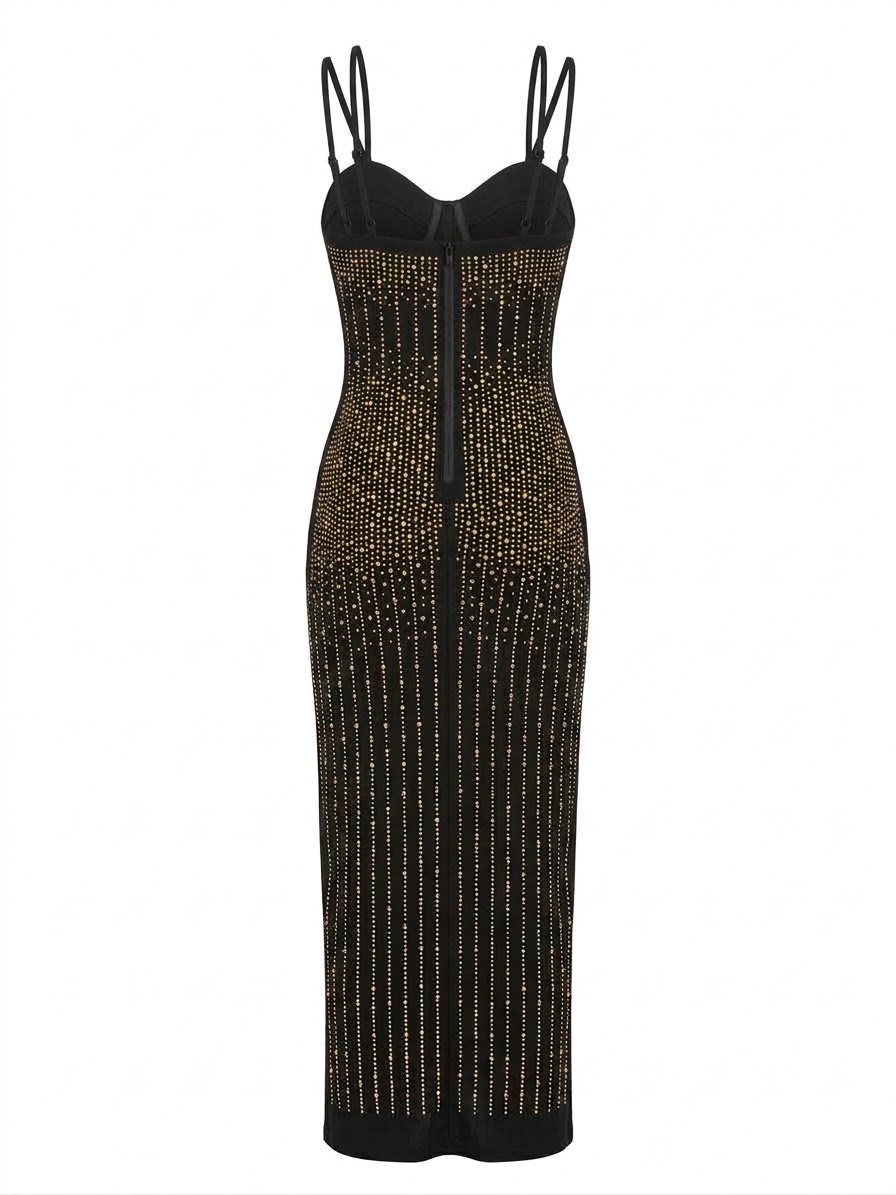 LADIES JUST Q BLING BUSTIER DRESS