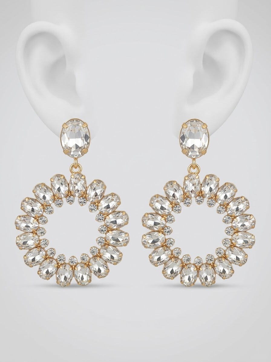 MIRO LADIES ROUND DROP EARRINGS