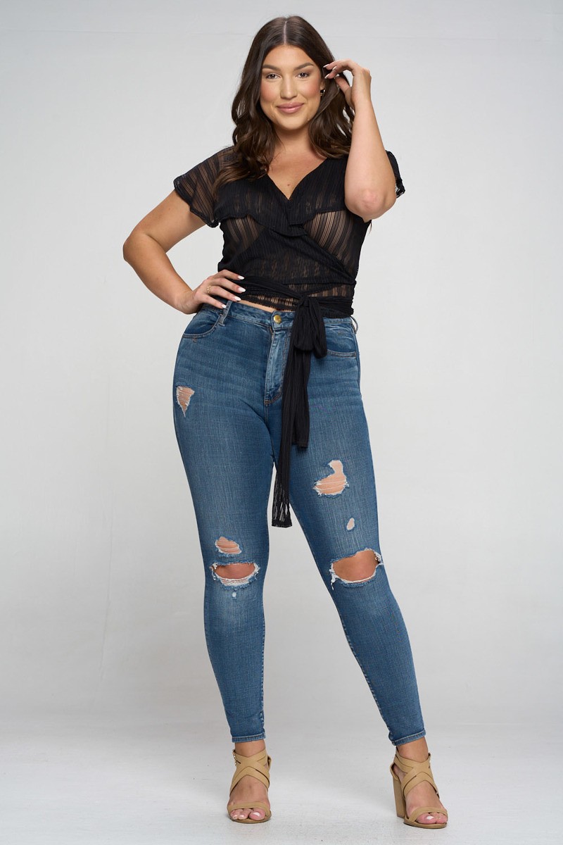 PLUS WRAP TOPS