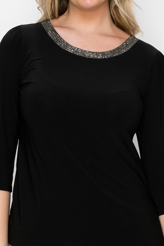 LADIES MIDSLV TOPS