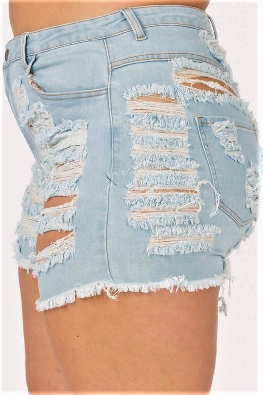 PLUS RIPPED SHORTS