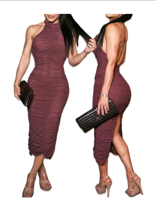 MKNK MIDI DRESS.
