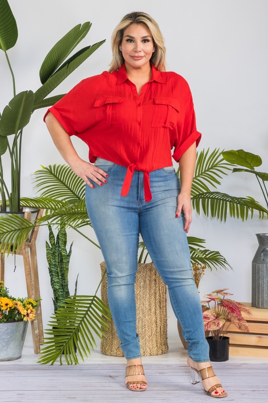 PLUS LINEN TOPS