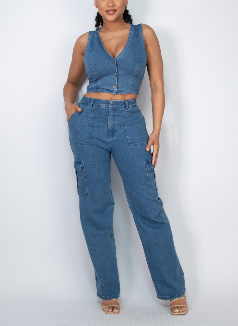 DENIM CROP VEST