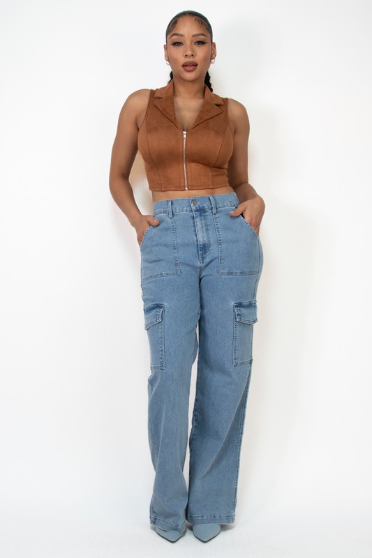 WIDELEG CARGO JEANS
