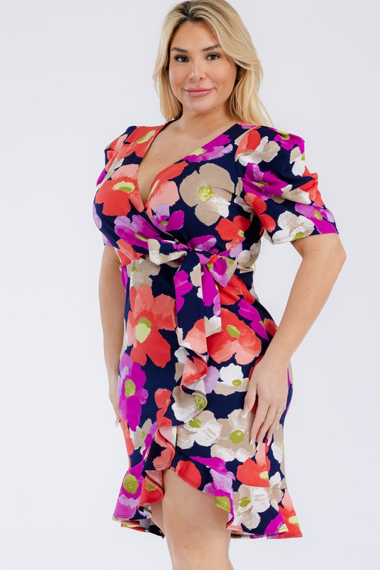 PLUS RUFFLE DRESS