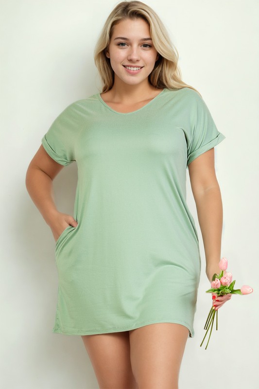PLUS POCKET MINI DRESS