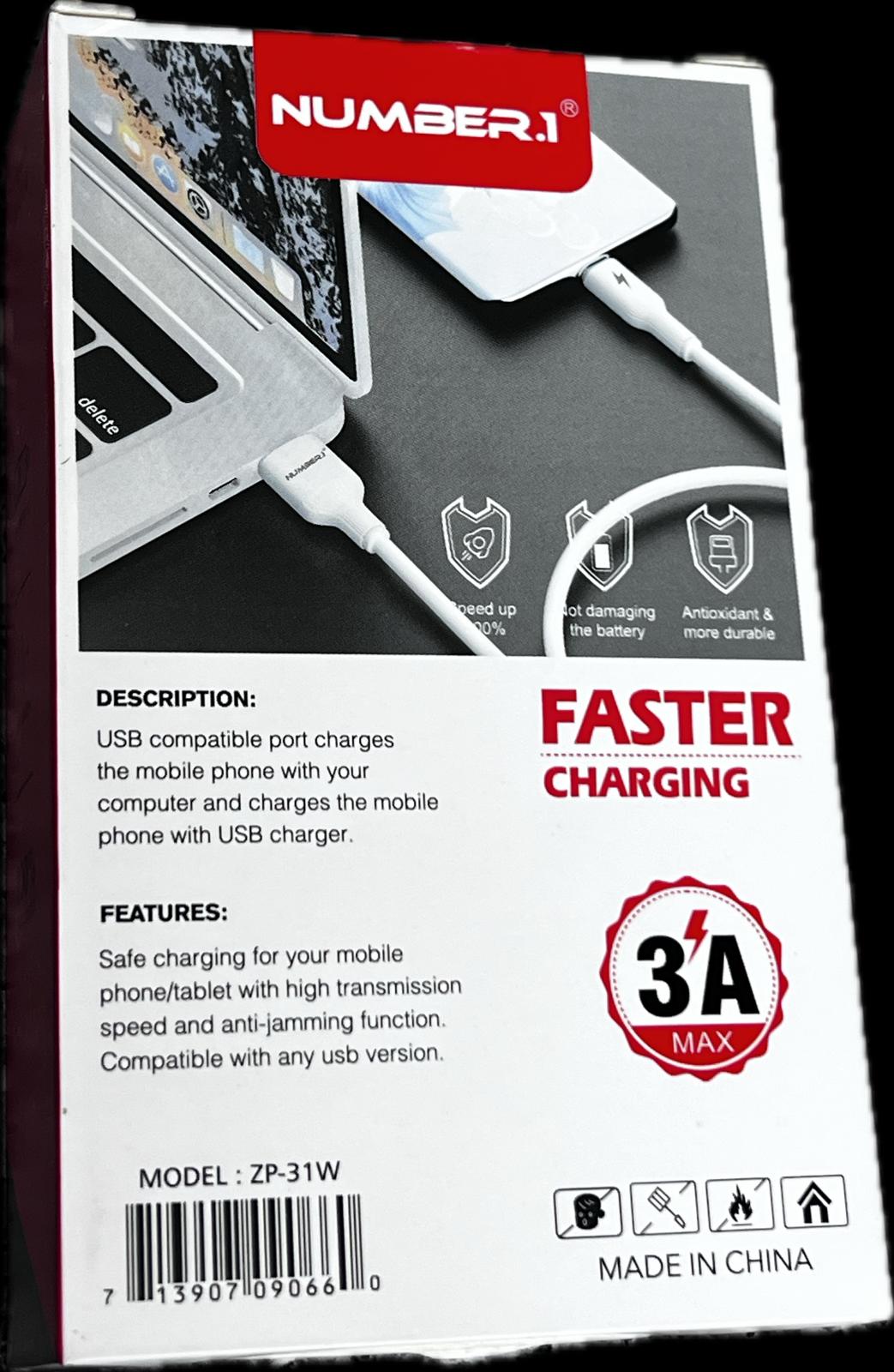 NUMBER 1 10FT USB TO LIGHTENING CABLE