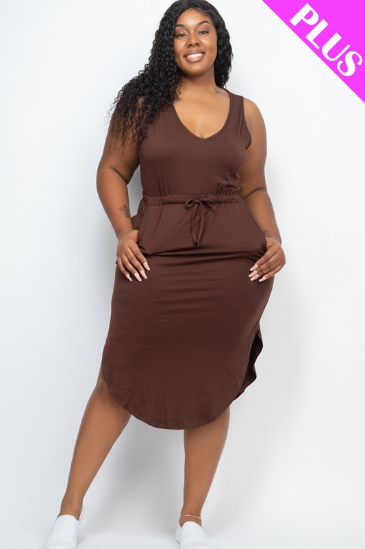 PLUS SLEEVELESS MIDI DRESS