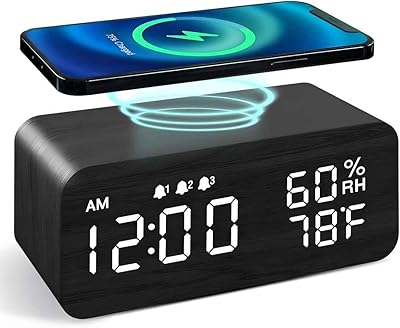 SUPERSONIC DUAL ALARM CLOCK WIRELESS CHARGER